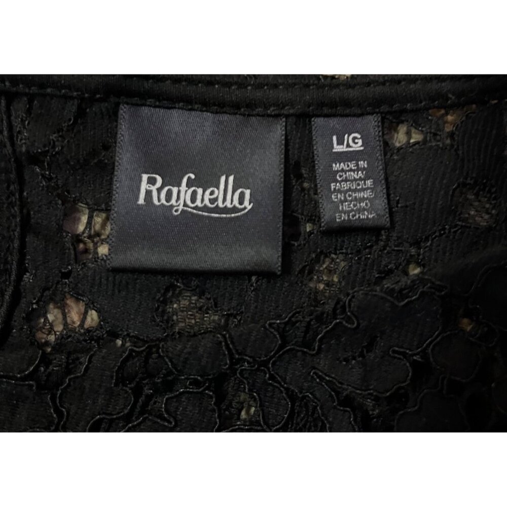 Rafaella Blouse Womens L Used Black Floral Lace Attached Cami - Picture 6 of 16